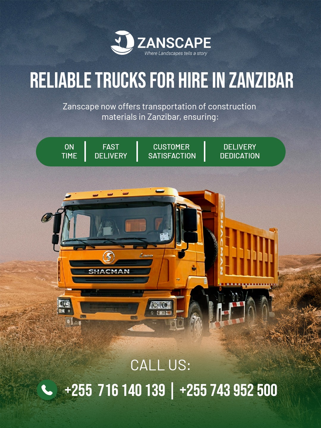 Truck Hire in Zanzibar – Reliable Sand, Gravel &amp;amp; Material Transport by Zanscape